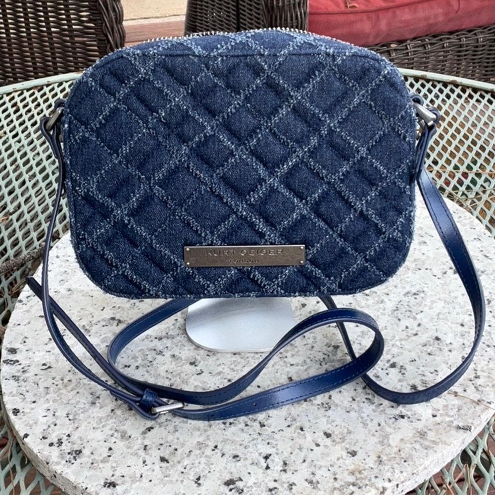 Kurt Geiger Denim Quilted Crossbody